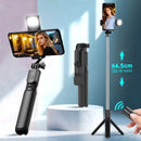 Tripé Selfie Stick com Controle Bluetooth e Luz LED – Ideal para Fotos e Lives