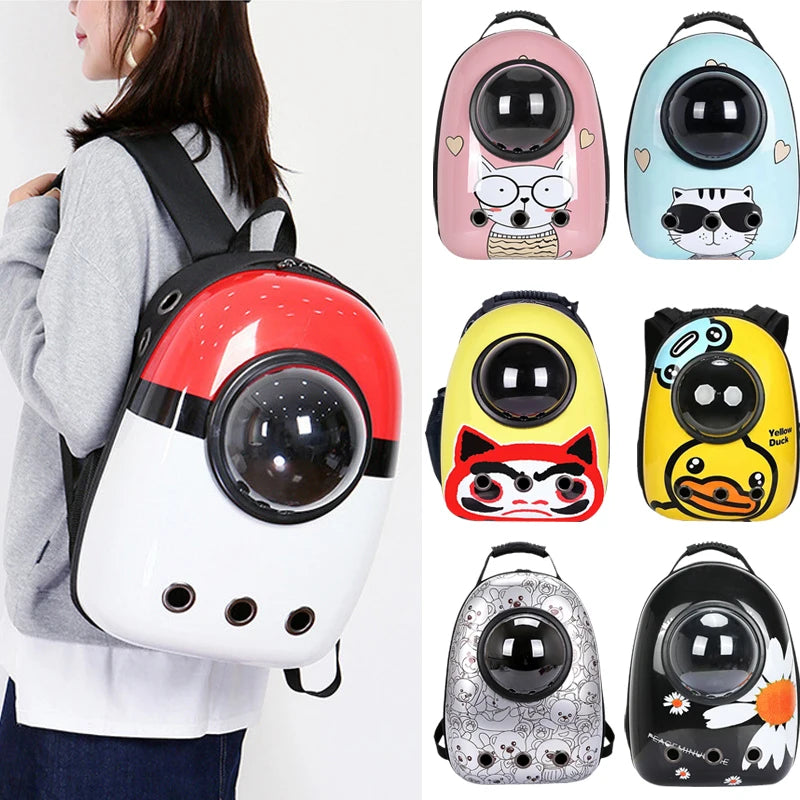 Mochila Pet Cápsula Espacial – Transporte para Gato e Cachorro com Visor Transparente