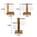 Vaso de Vidro para Plantas Hidropônicas com Suporte de Madeira – Decoração Moderna