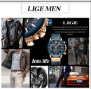 Relógio Masculino LIGE Cronógrafo – Elegância, Performance e Estilo Esportivo