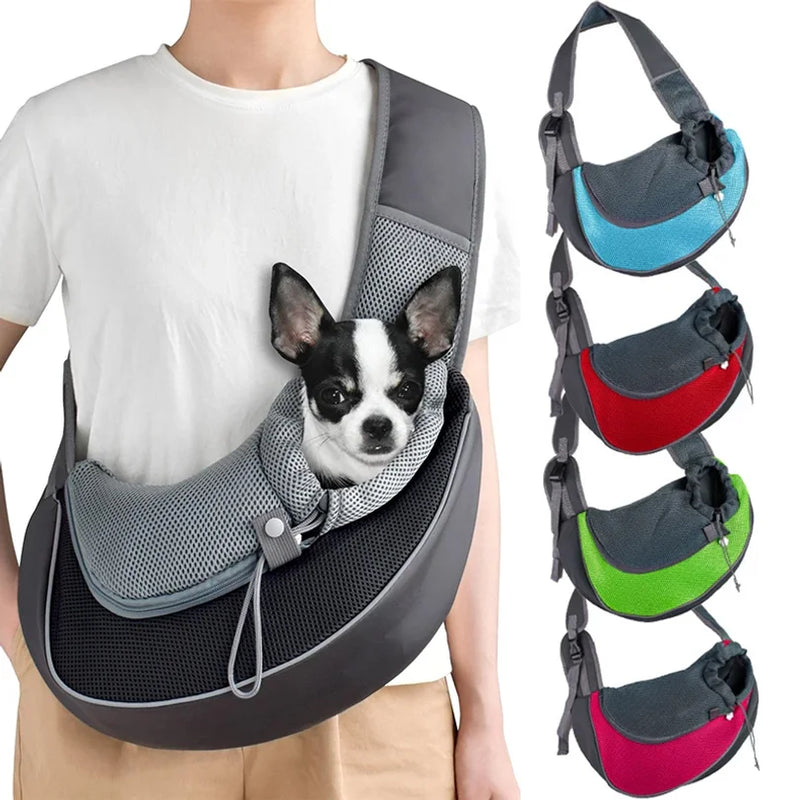 Bolsa Transversal para Cachorro e Gato – Transporte Pet Confortável com Tela Respirável